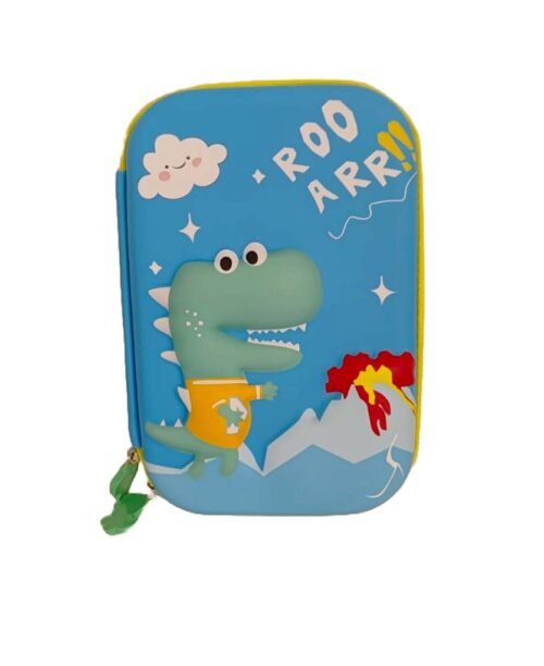 3D EVA Large Pencil Box Case (Dinosaur -Light Blue)