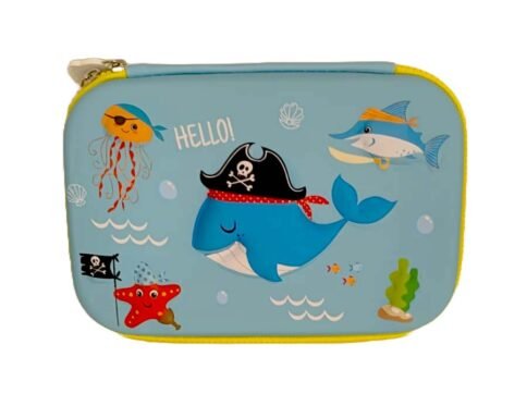 3D EVA Large Pencil Box Case (Sea Animal – Light Blue)