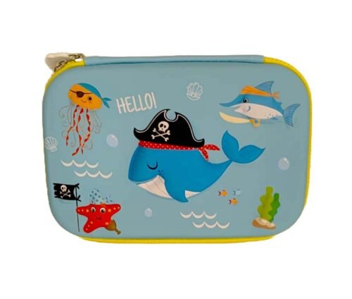 3D EVA Large Pencil Box Case (Sea Animal – Light Blue)