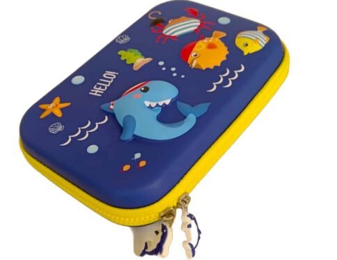 3D EVA Large Pencil Box Case (Sea Animal – Dark Blue)