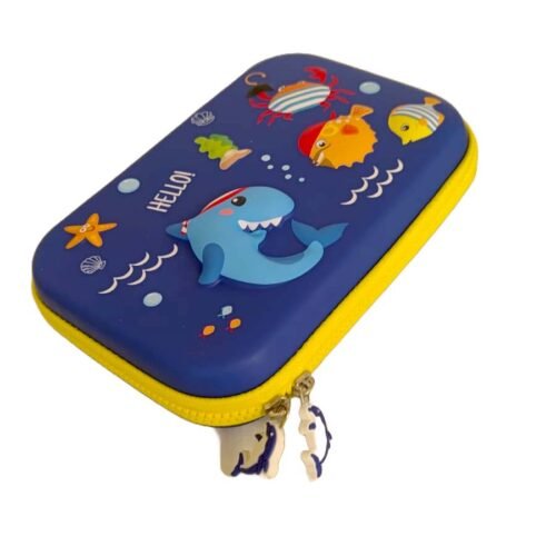 3D EVA Large Pencil Box Case (Sea Animal – Dark Blue)