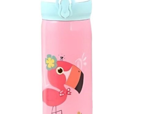 Stainless Steel Sipper Water Bottle, 420 ml for Kids Flamingo