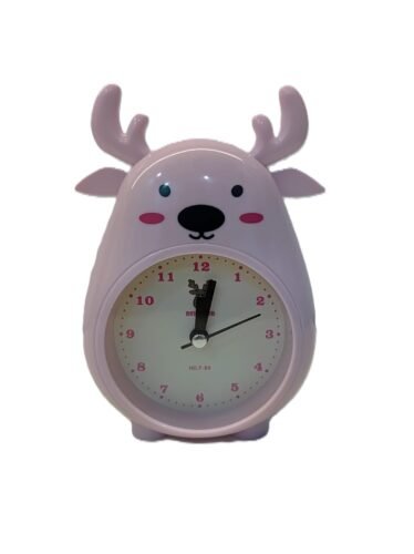 Penguin Kids Table Alarm Clock Round Shape (Pink)