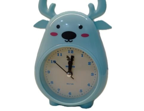 Penguin Kids Table Alarm Clock Round Shape for 5-16 Year Old Kids (Blue)