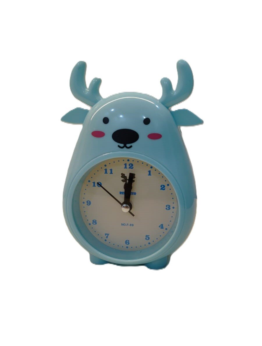 Penguin Kids Table Alarm Clock Round Shape for 5-16 Year Old Kids (Blue)