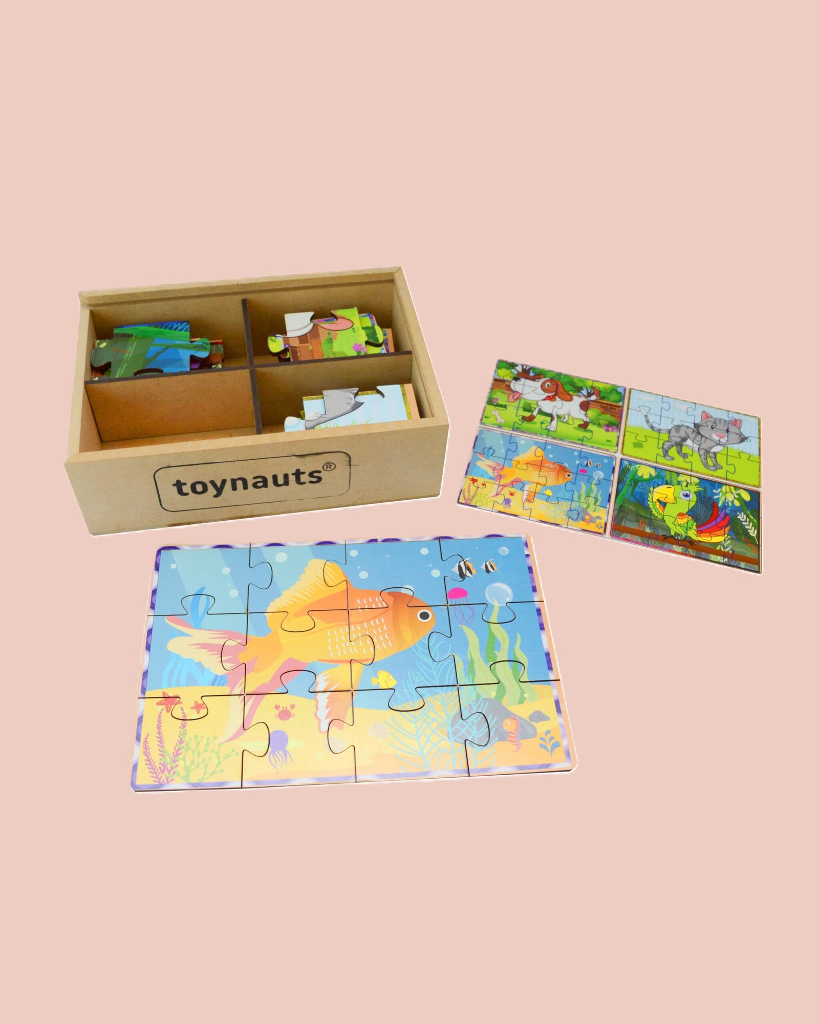 Wooden Jigsaw Puzzle, Set of 4